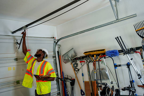 Professional Garage Door technician working in DeKalb, IL